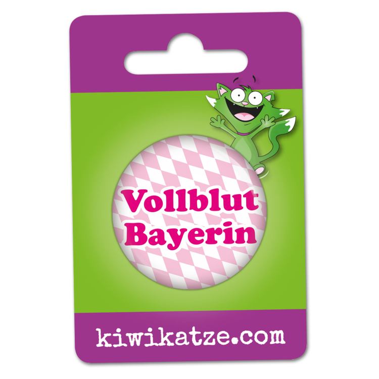 Ansteckbutton Vollblut Bayerin an Eurolochkarte